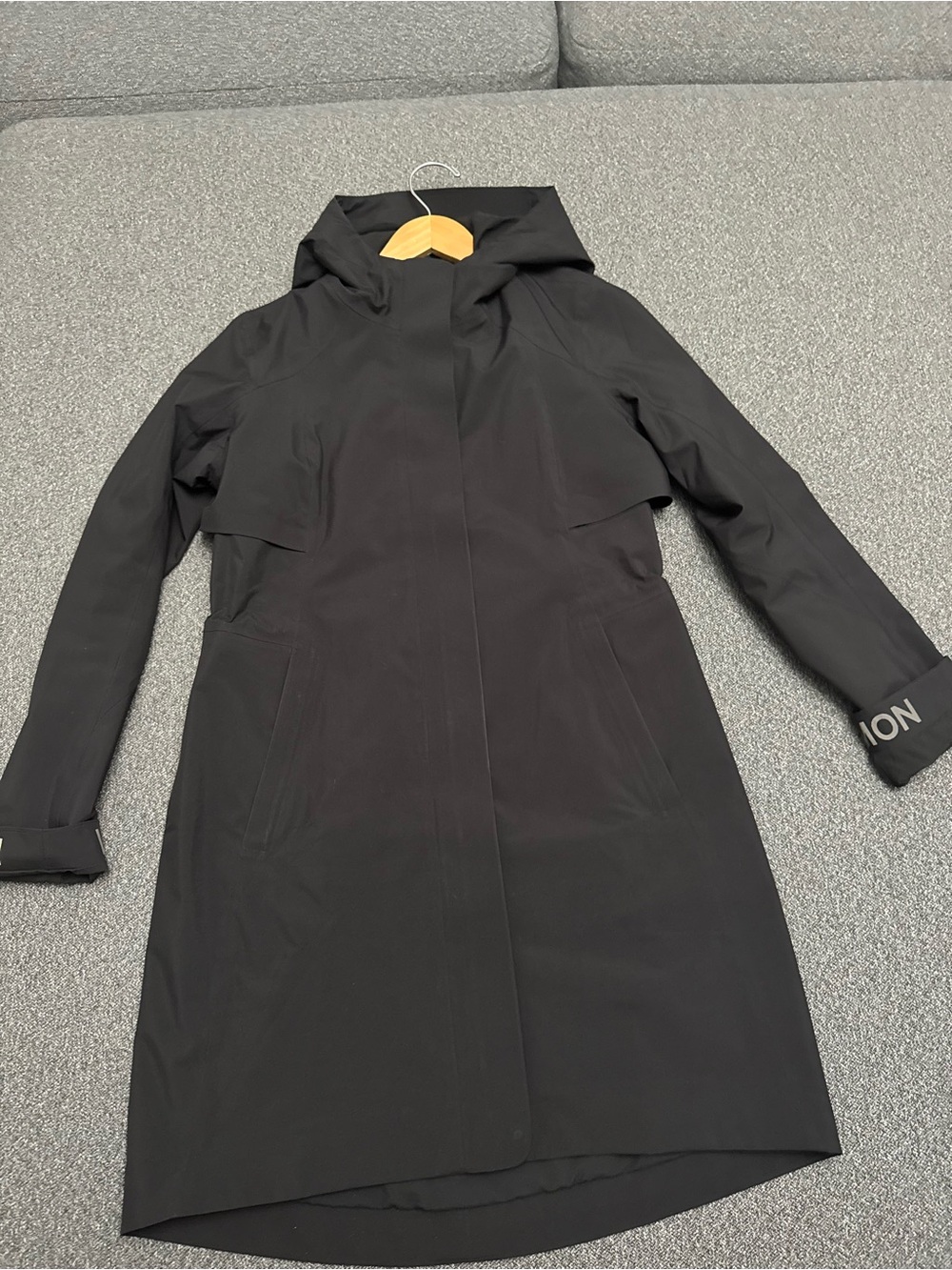 lululemon athletica Black Hooded Trench Coat